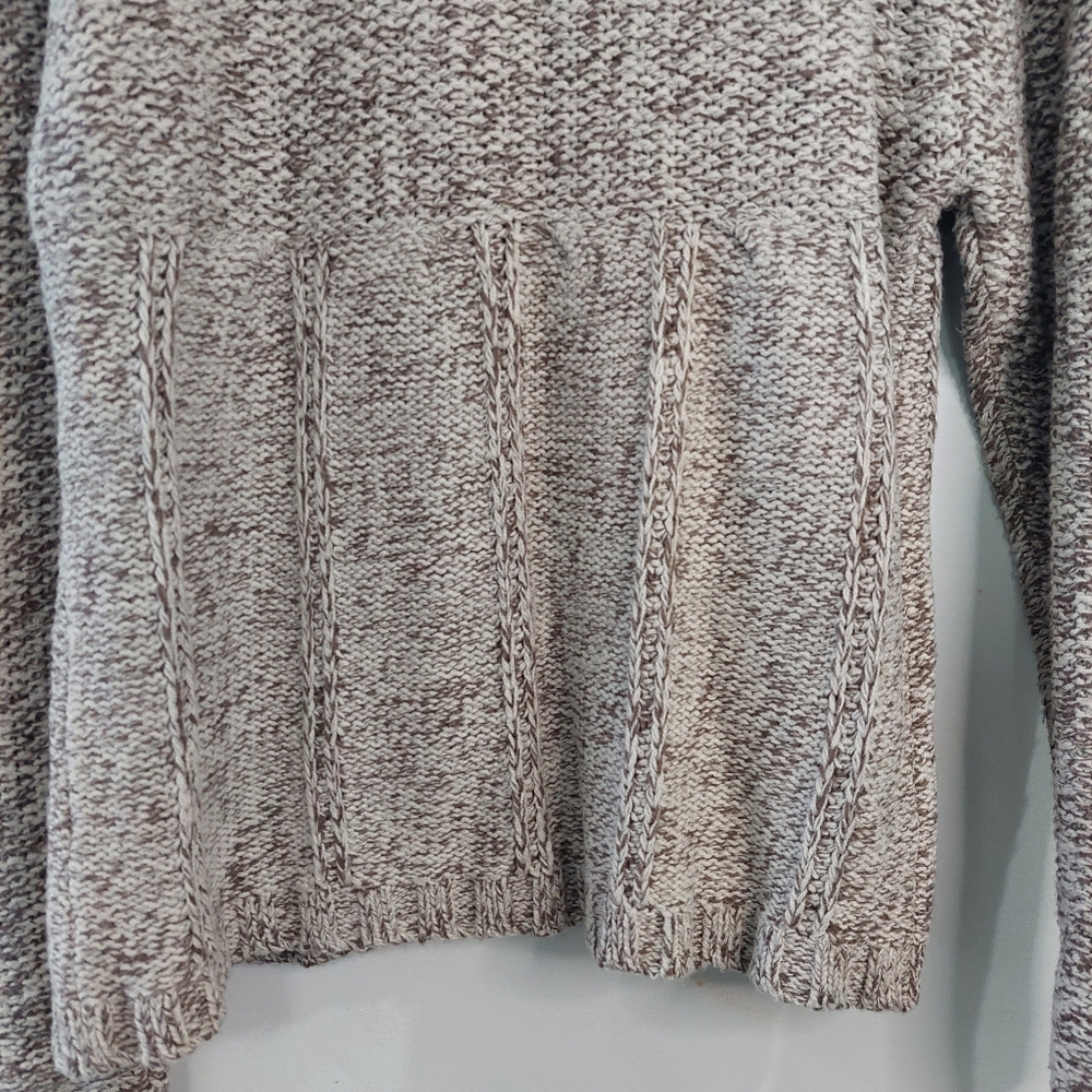 Tally-Ho cardigan sweater Medium Vintage brown tan knit snap front - Picture 7 of 7